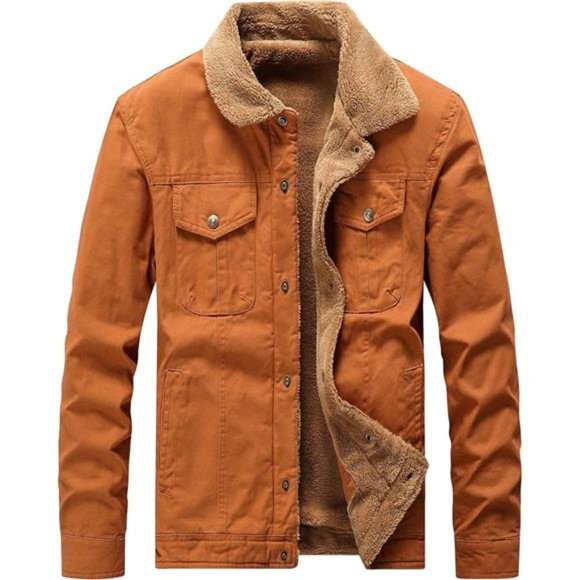 Men's Classic Winter Jacket Coat Fleece Lined Windproof Outerwear